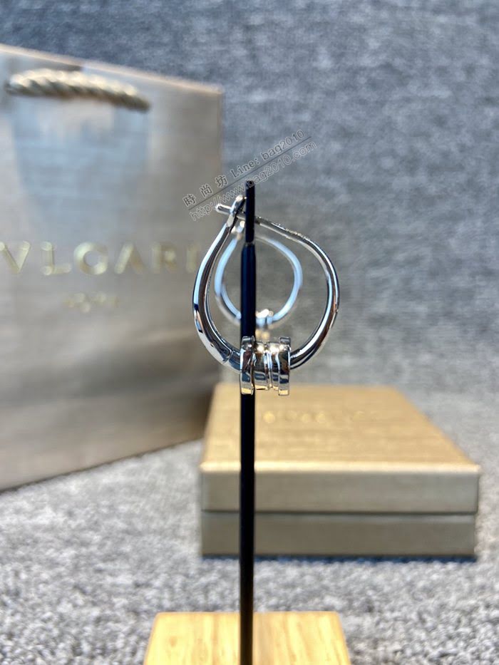 Bvlgari飾品 寶格麗螺旋造型銀色耳環 耳飾  zgbq3174